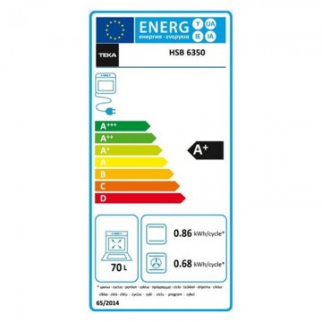 Teka HSB 6350 FBKΦούρνος άνω Πάγκου 70lt Π59.5εκ. Μαύρος